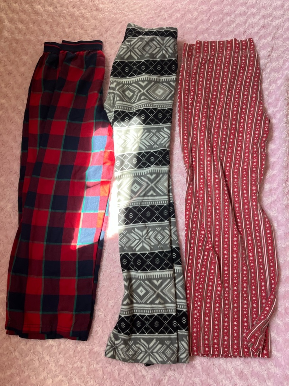 Old Navy Kids Red, Black & Gray Patterned Pajama Bottoms - 3 Pack